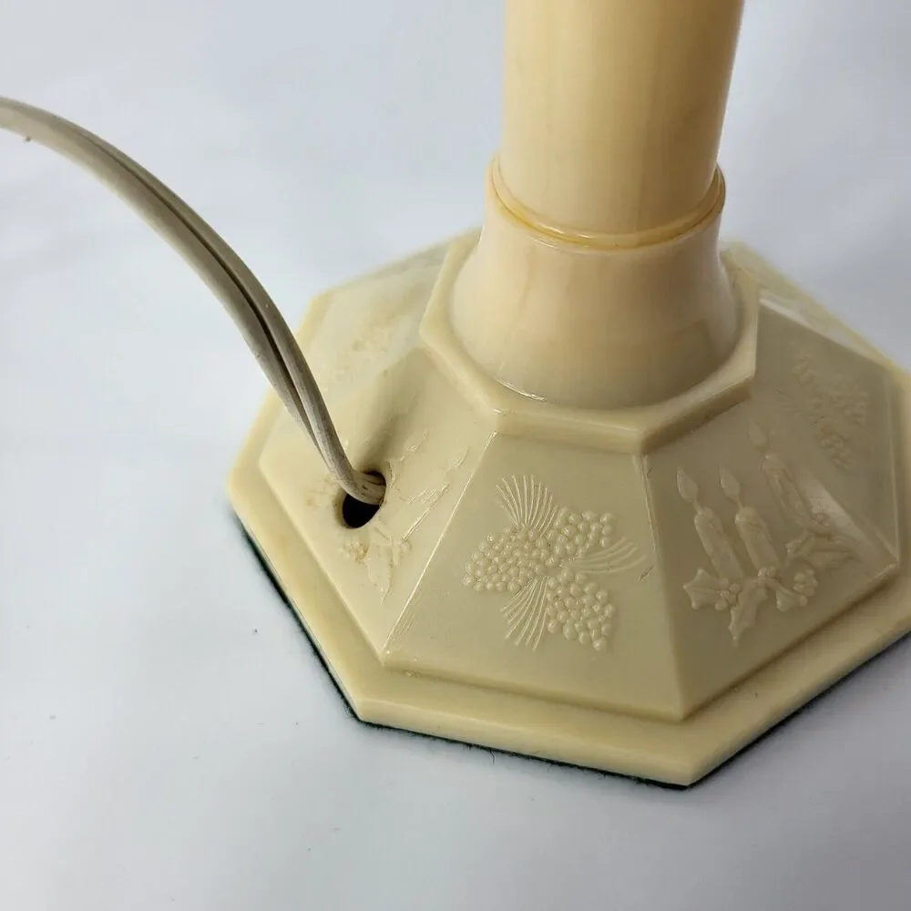 Vintage Paramount Christmas Window Sill Electric Plastic Wax Drip Single Candle